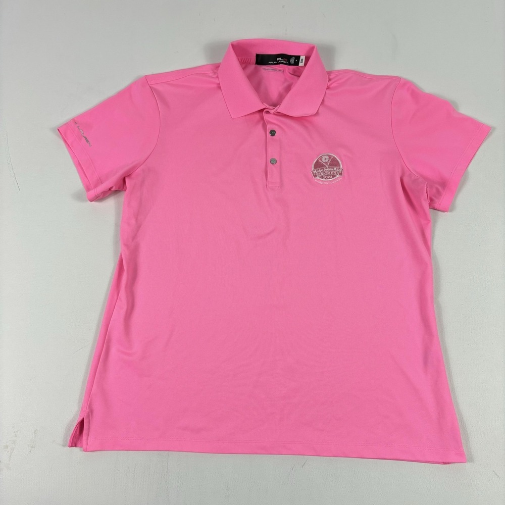 Ralph Lauren RLX Polo Shirt Mens Medium Pink Golf PGA Harbor Shores - Picture 2 of 11
